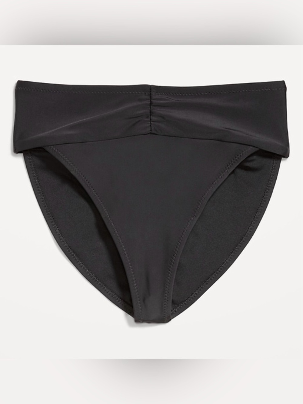 New With Tags High Waisted Cinched Black  Bikini Bottom Size M NWT